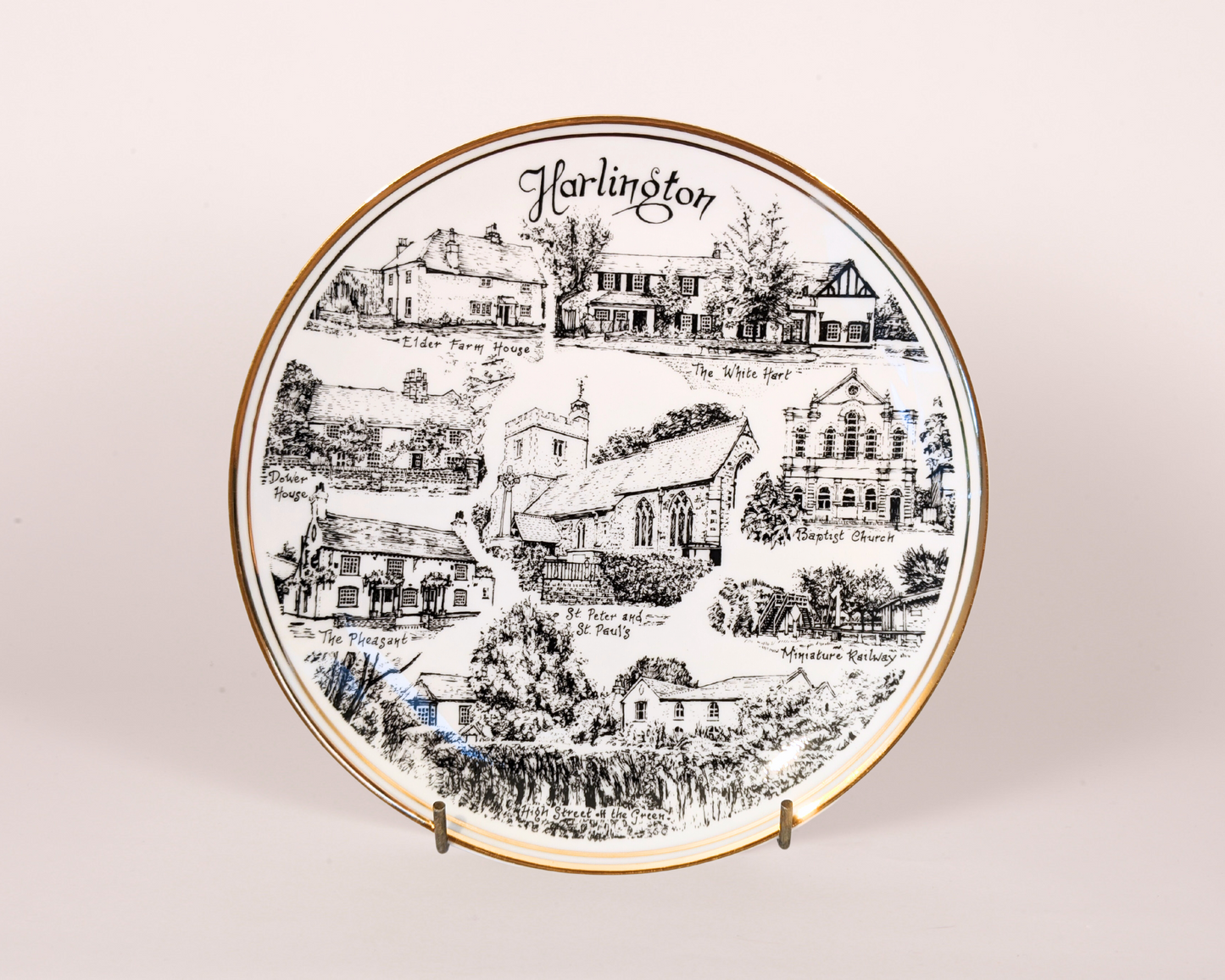 Harlington 8" Fine Bone China Plate (B&W)