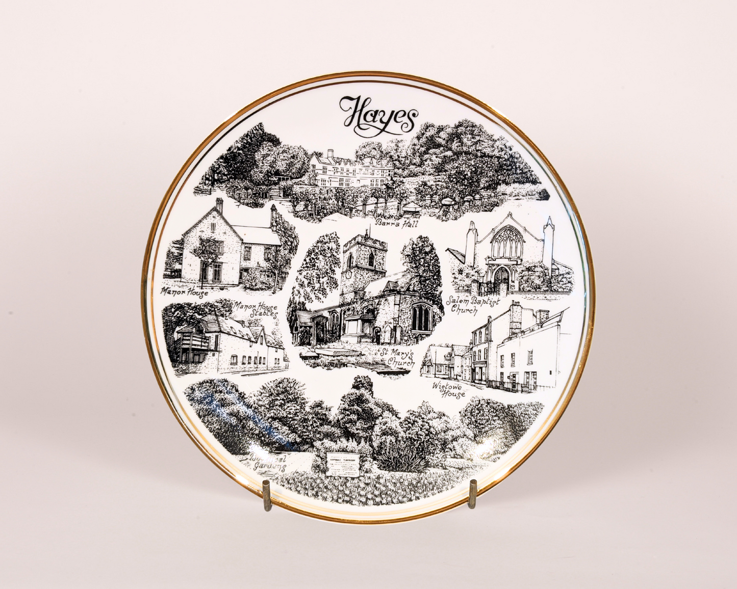 Hayes 8" Fine Bone China Plate (B&W)