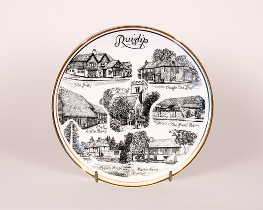 Ruislip 8" Fine Bone China Plate (B&W)